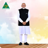 Person in traditional attire standing on a wooden floor with 'Australian Made' logo in the corner.